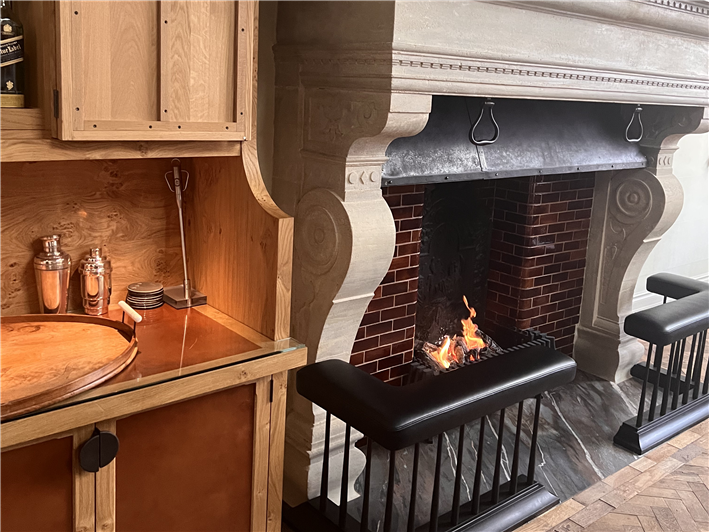 private dining room fireplace